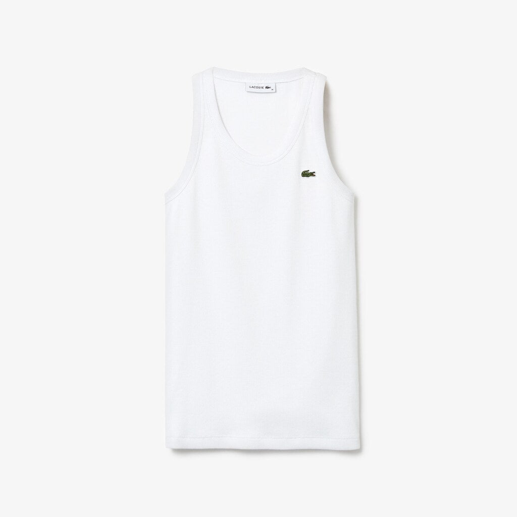 Womens Wo  Sleeveless Scoopneck Top | Lacoste White • 001