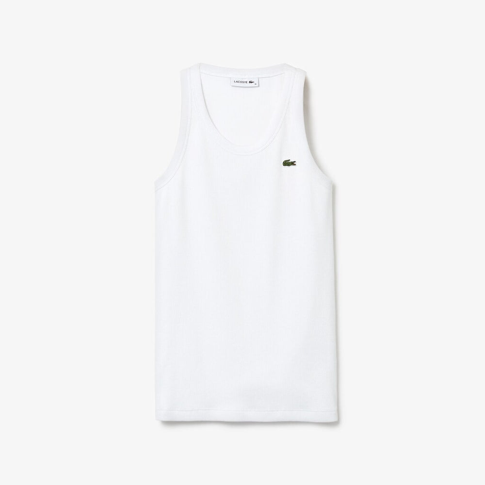 Womens Wo  Sleeveless Scoopneck Top | Lacoste White • 001