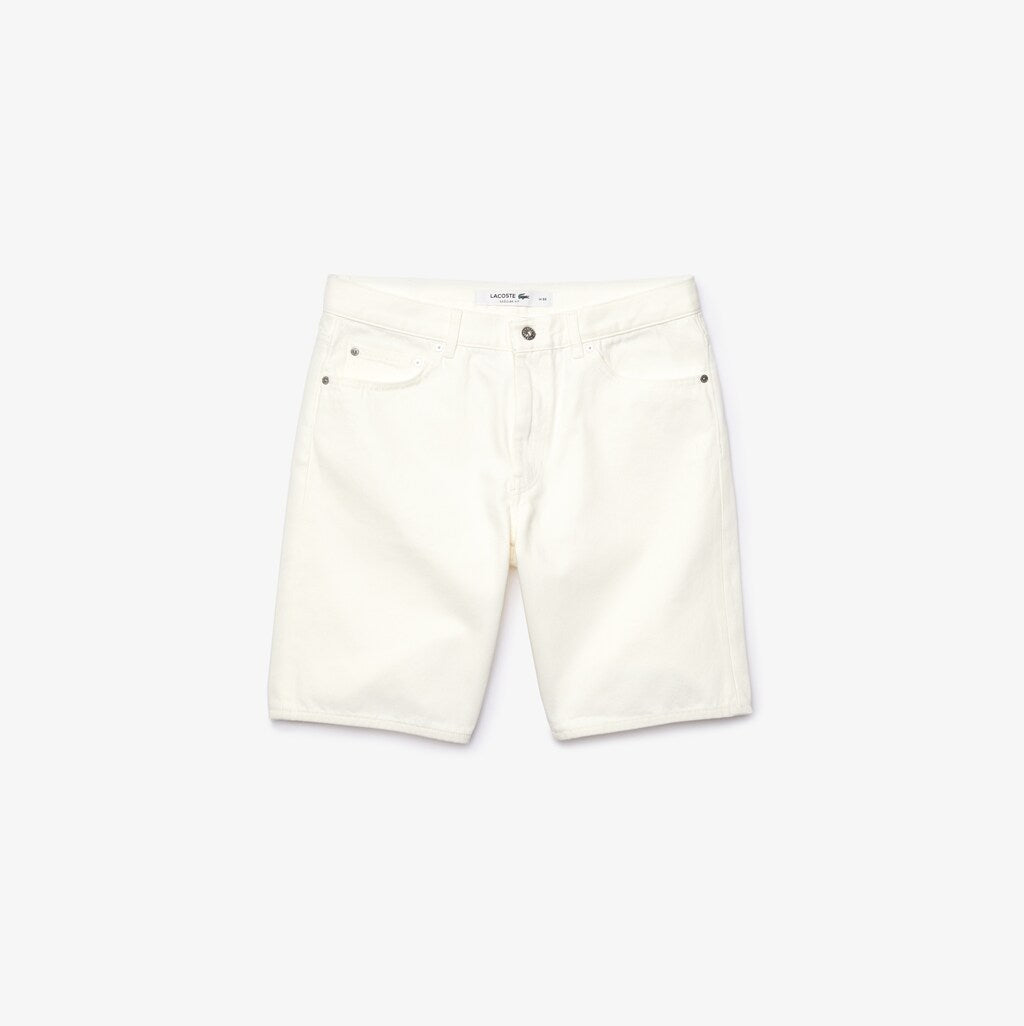 Mens   Regular Fit Five-Pocket Denim Shorts | Lacoste White • 70V