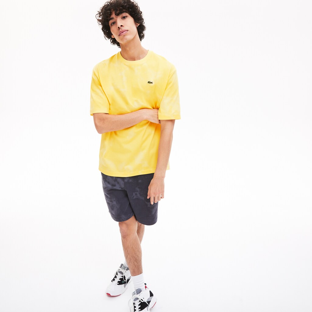 Mens   LIVE Loose Fit Tie-Dye Cotton Jersey T-shirt | Lacoste Yellow • Sw2