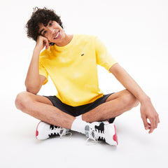 Mens   LIVE Loose Fit Tie-Dye Cotton Jersey T-shirt | Lacoste Yellow • Sw2