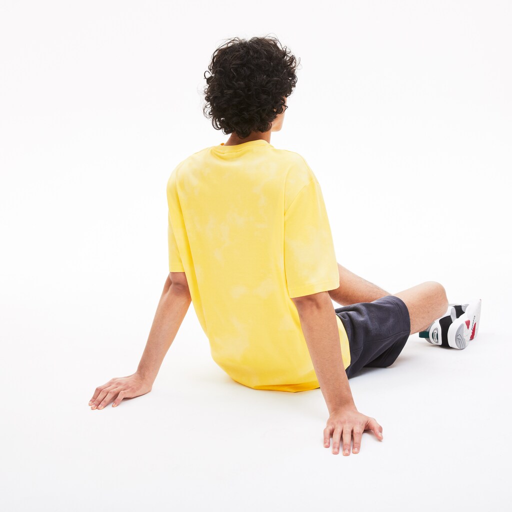 Mens   LIVE Loose Fit Tie-Dye Cotton Jersey T-shirt | Lacoste Yellow • Sw2