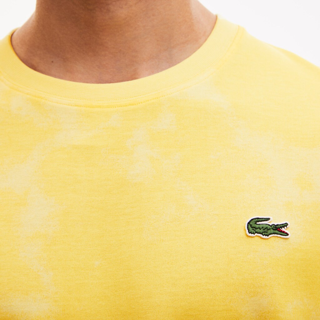 Mens   LIVE Loose Fit Tie-Dye Cotton Jersey T-shirt | Lacoste Yellow • Sw2