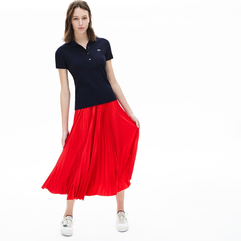 Womens Wo  Ribbed Cotton Polo | Lacoste Navy Blue • 166