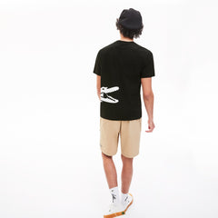 Mens   Oversize Croc Crew Neck Jersey T-shirt | Lacoste Black • 031