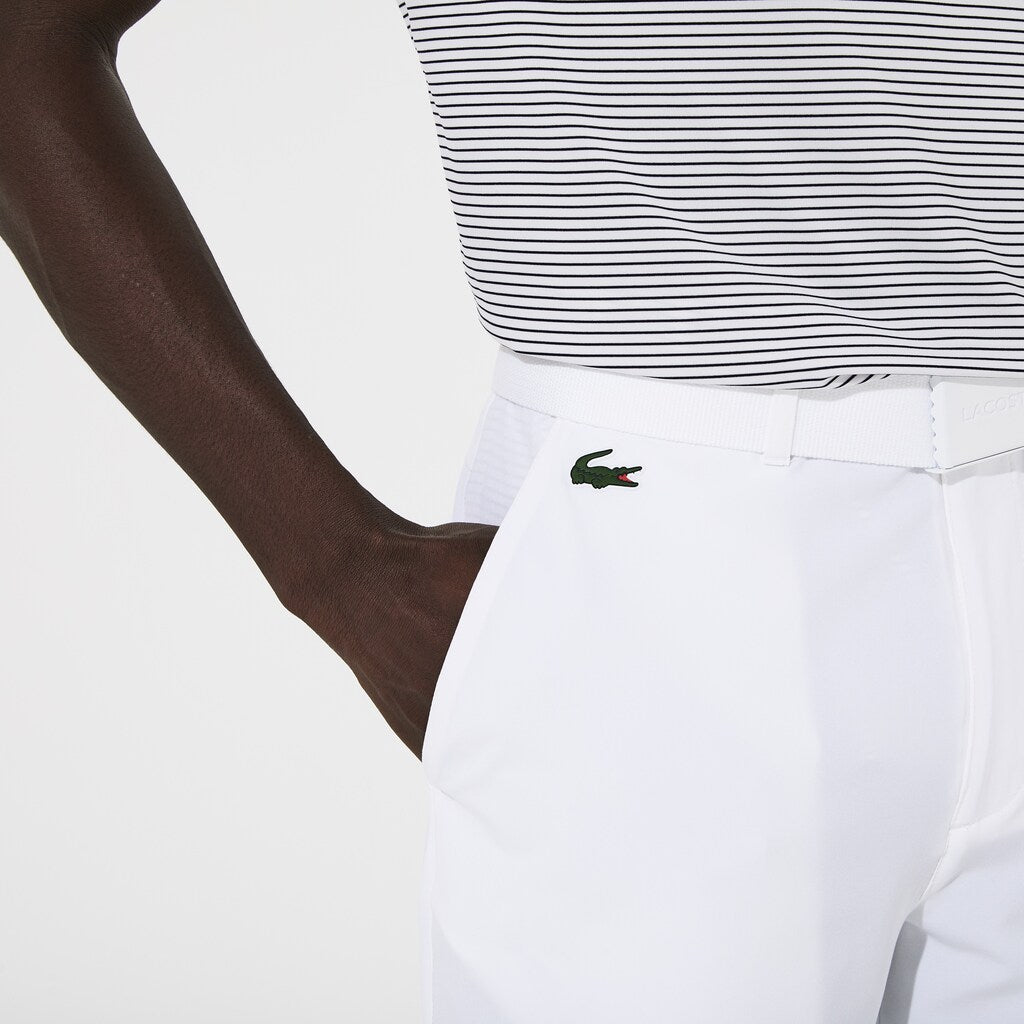 Mens   SPORT Breathable Stretch Golf Bermudas | Lacoste White • 001