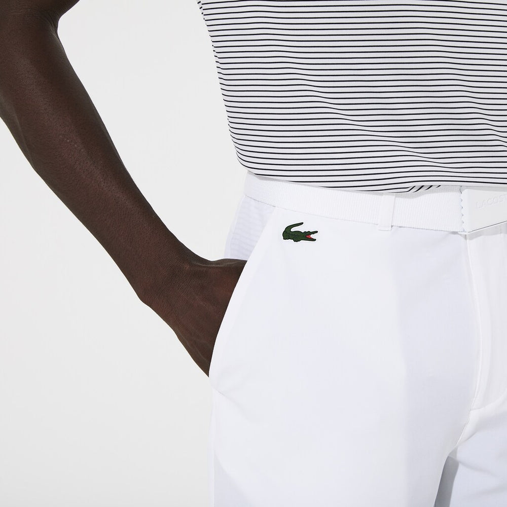 Mens   SPORT Breathable Stretch Golf Bermudas | Lacoste White • 001