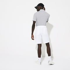 Mens   SPORT Breathable Stretch Golf Bermudas | Lacoste White • 001