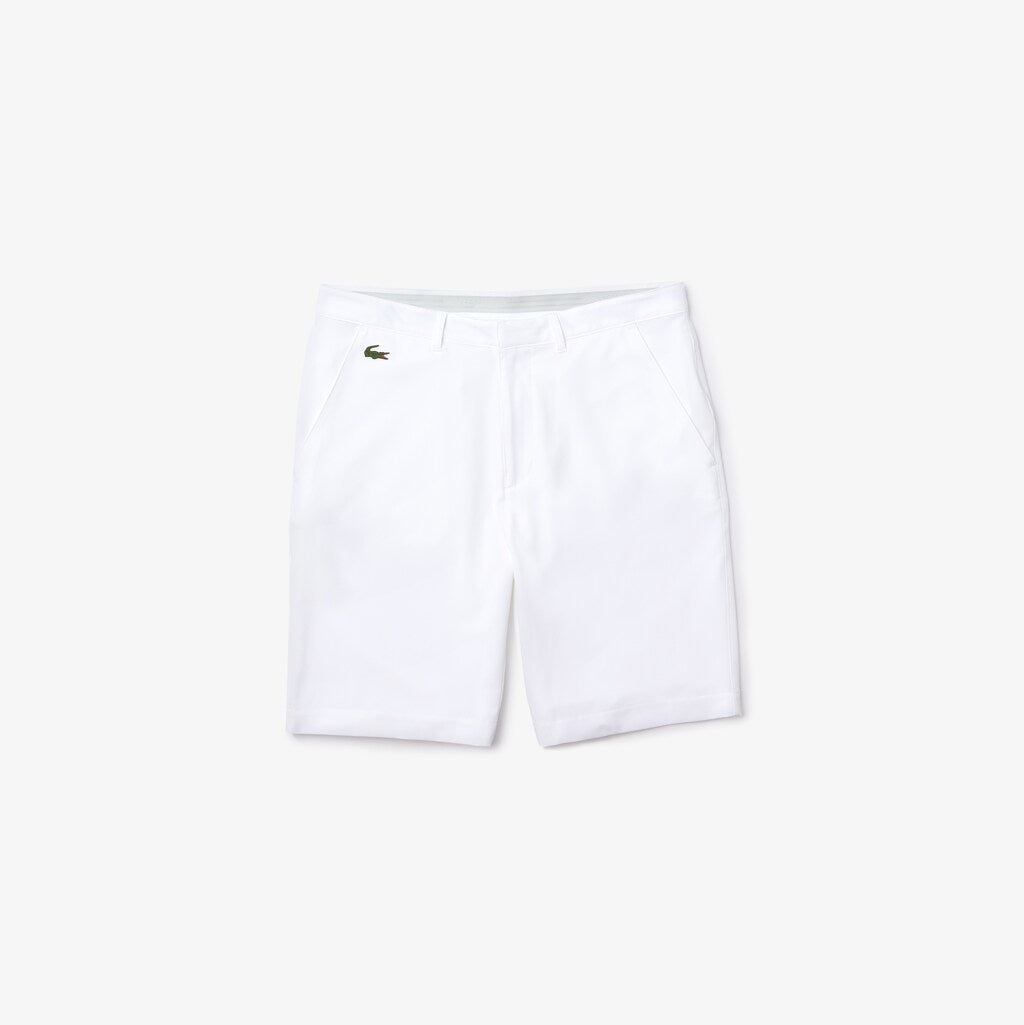 Mens   SPORT Breathable Stretch Golf Bermudas | Lacoste White • 001