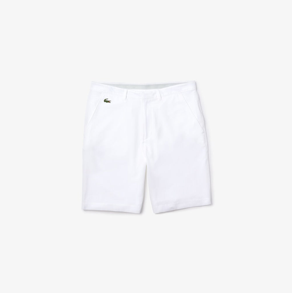 Mens   SPORT Breathable Stretch Golf Bermudas | Lacoste White • 001