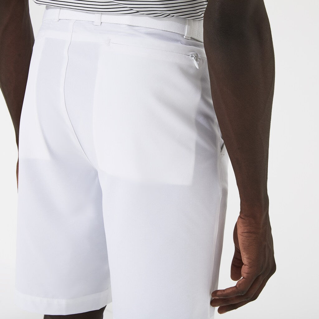 Mens   SPORT Breathable Stretch Golf Bermudas | Lacoste White • 001