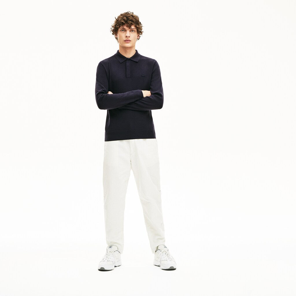 Mens   Cotton And Silk Blend Sweater | Lacoste Navy Blue • Mxq