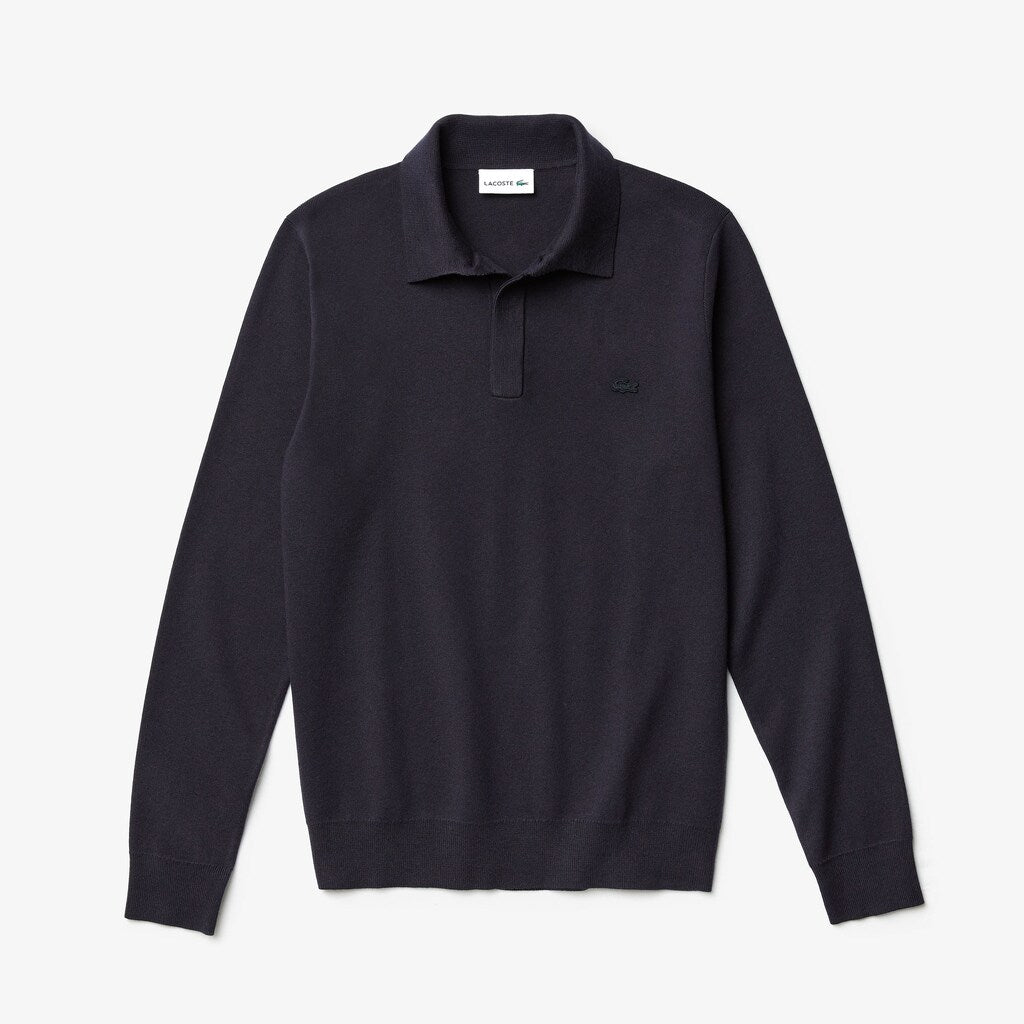 Mens   Cotton And Silk Blend Sweater | Lacoste Navy Blue • Mxq