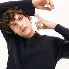 Mens   Cotton And Silk Blend Sweater | Lacoste Navy Blue • Mxq