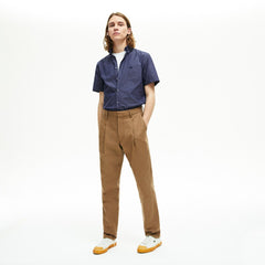 Mens   Regular Fit Texturized Cotton Shirt | Lacoste Navy Blue / White • 525