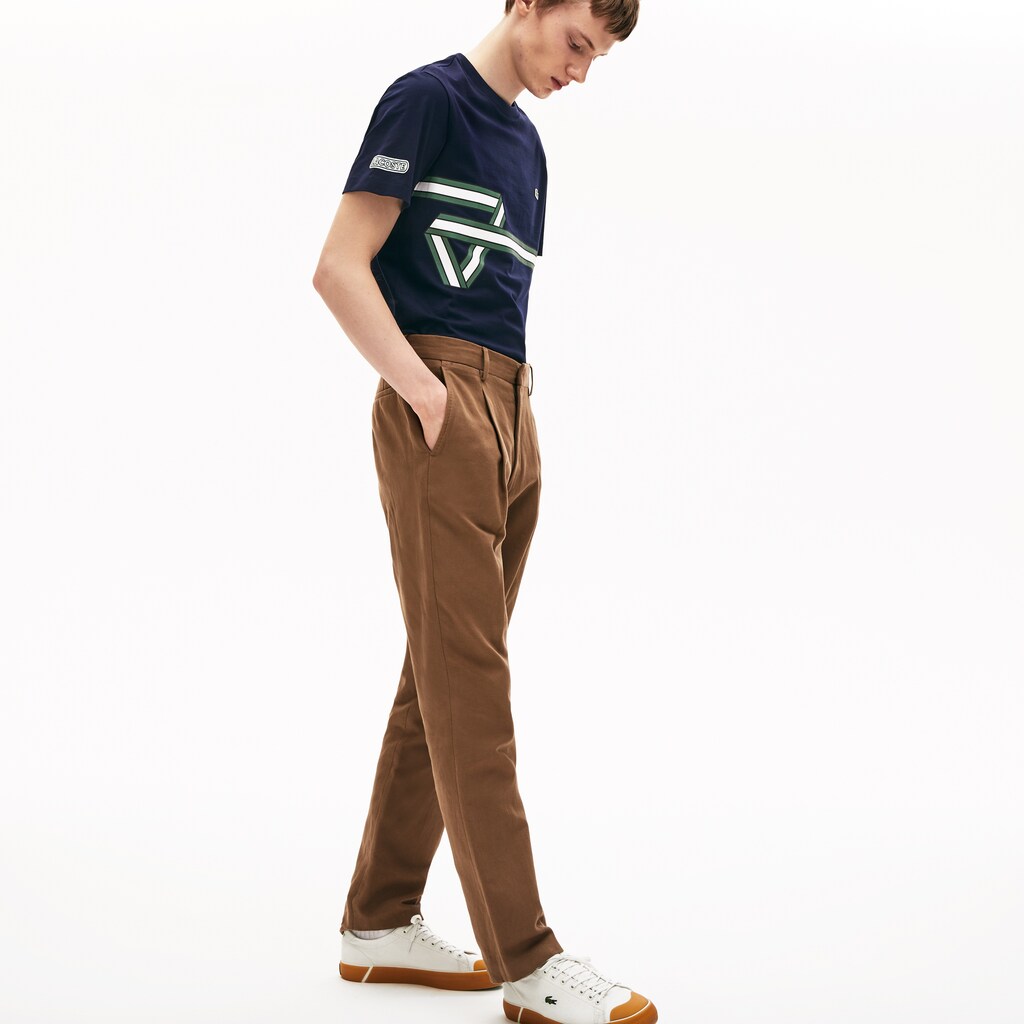 Mens   Heritage Ribbon Regular Fit Cotton T-shirt | Lacoste Navy Blue • 166