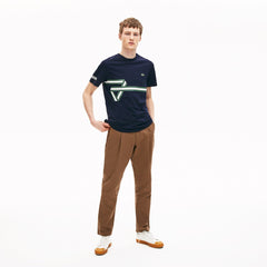 Mens   Heritage Ribbon Regular Fit Cotton T-shirt | Lacoste Navy Blue • 166