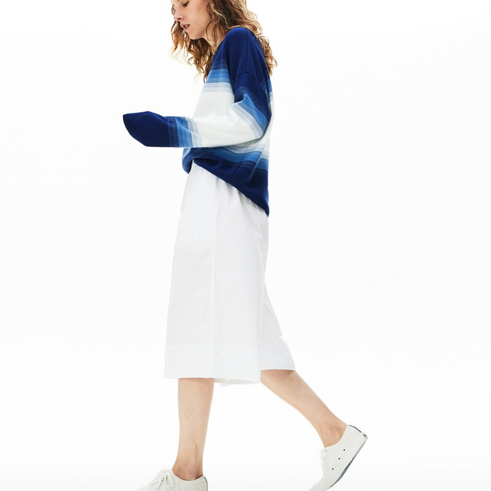 Womens Wo  Light Cotton Poplin Culottes | Lacoste White • 001