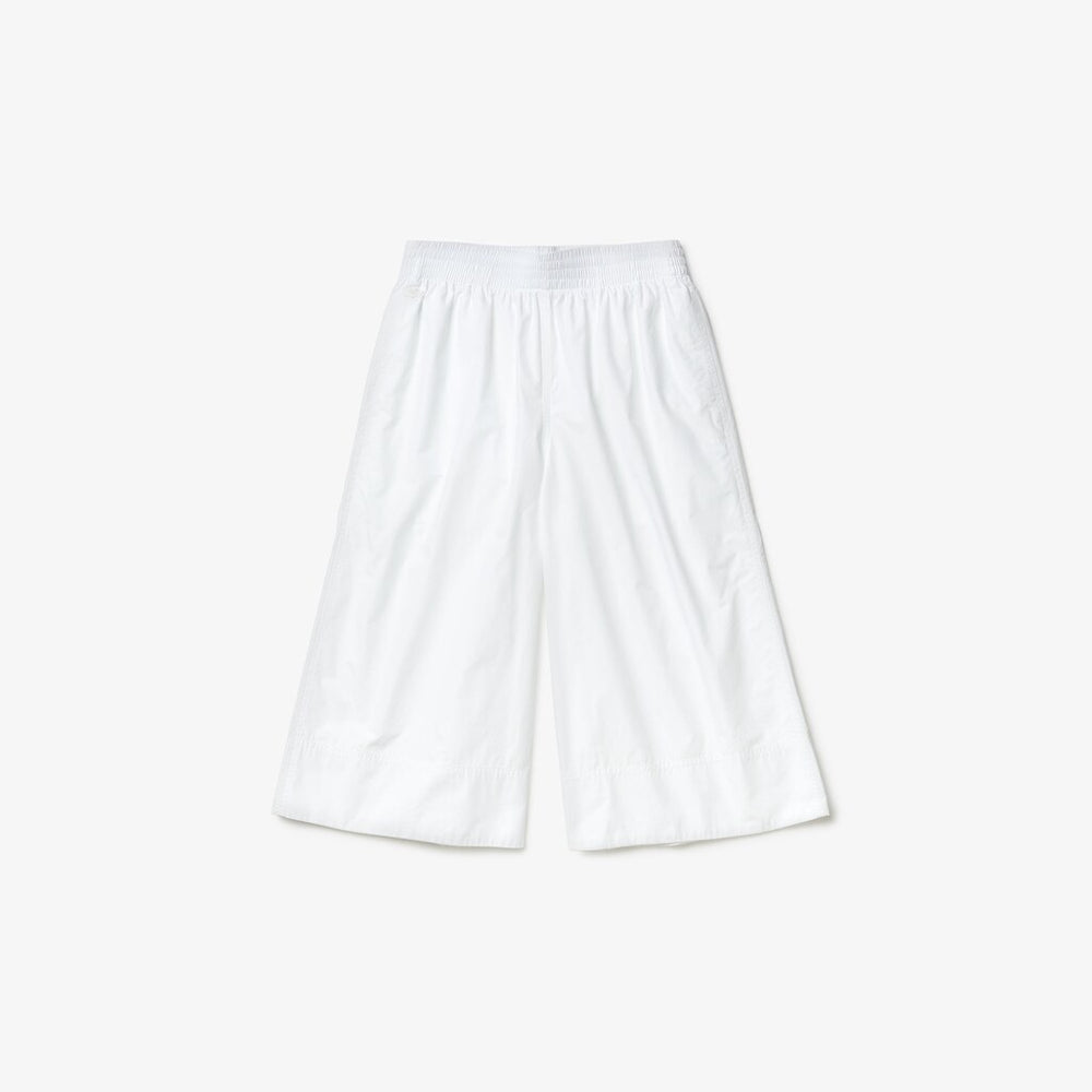 Womens Wo  Light Cotton Poplin Culottes | Lacoste White • 001