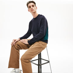 Mens   Contrast Effects Knit Sweater | Lacoste Navy Blue • Une
