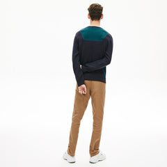 Mens   Contrast Effects Knit Sweater | Lacoste Navy Blue • Une