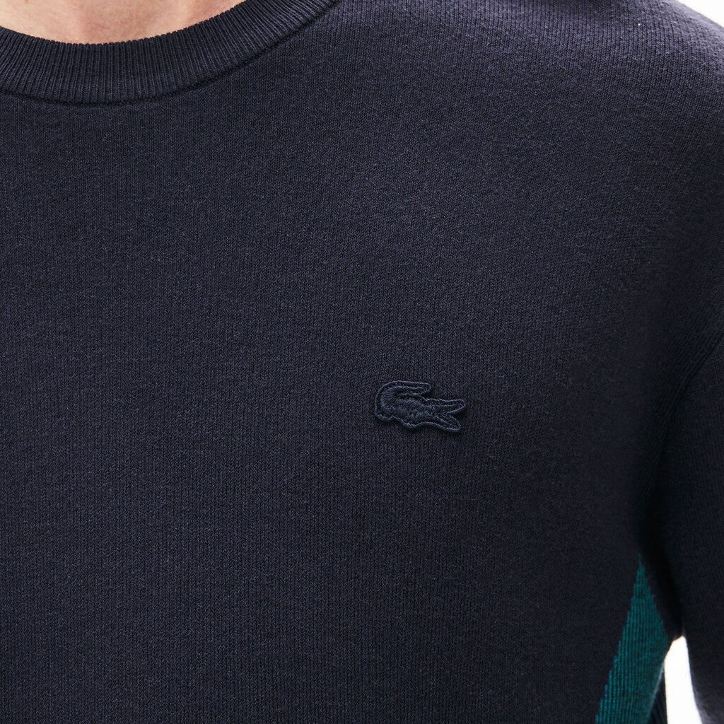 Mens   Contrast Effects Knit Sweater | Lacoste Navy Blue • Une