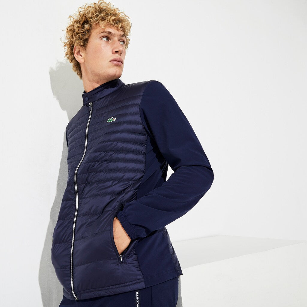 Mens   SPORT Lightweight Water-Resistant Quilted Jacket | Lacoste Navy Blue • 5Fs