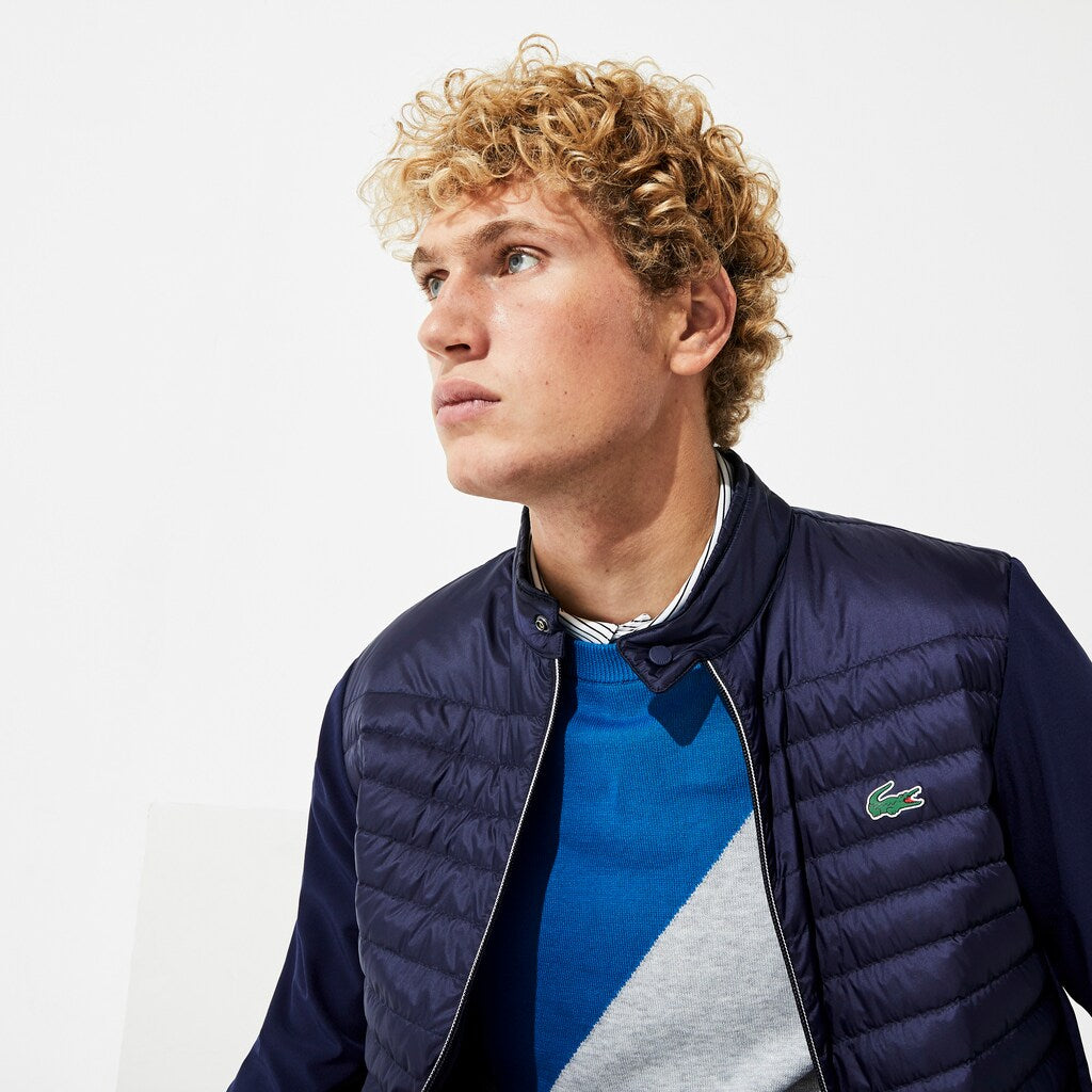 Mens   SPORT Lightweight Water-Resistant Quilted Jacket | Lacoste Navy Blue • 5Fs