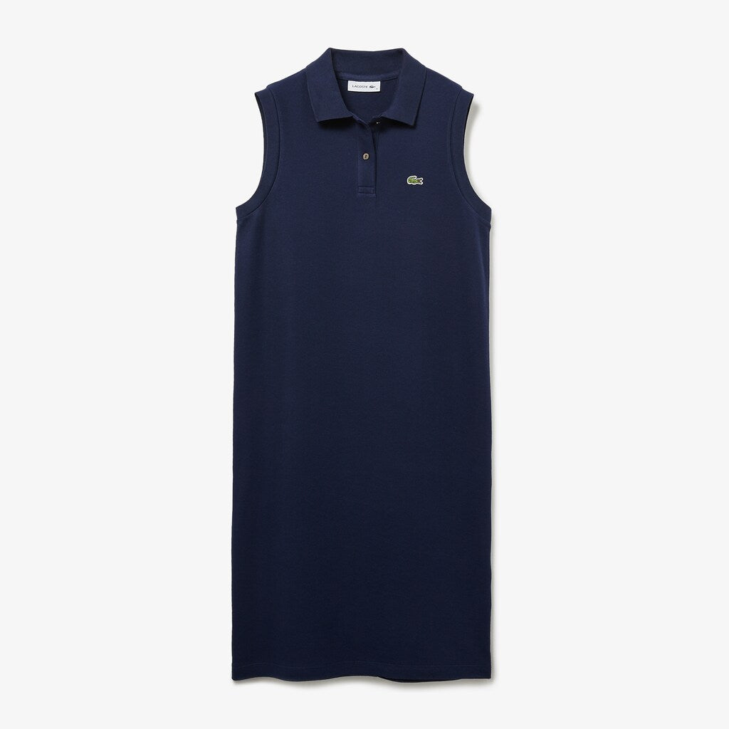 Womens Wo  Cotton Piqué Polo Dress | Lacoste Navy Blue • 166