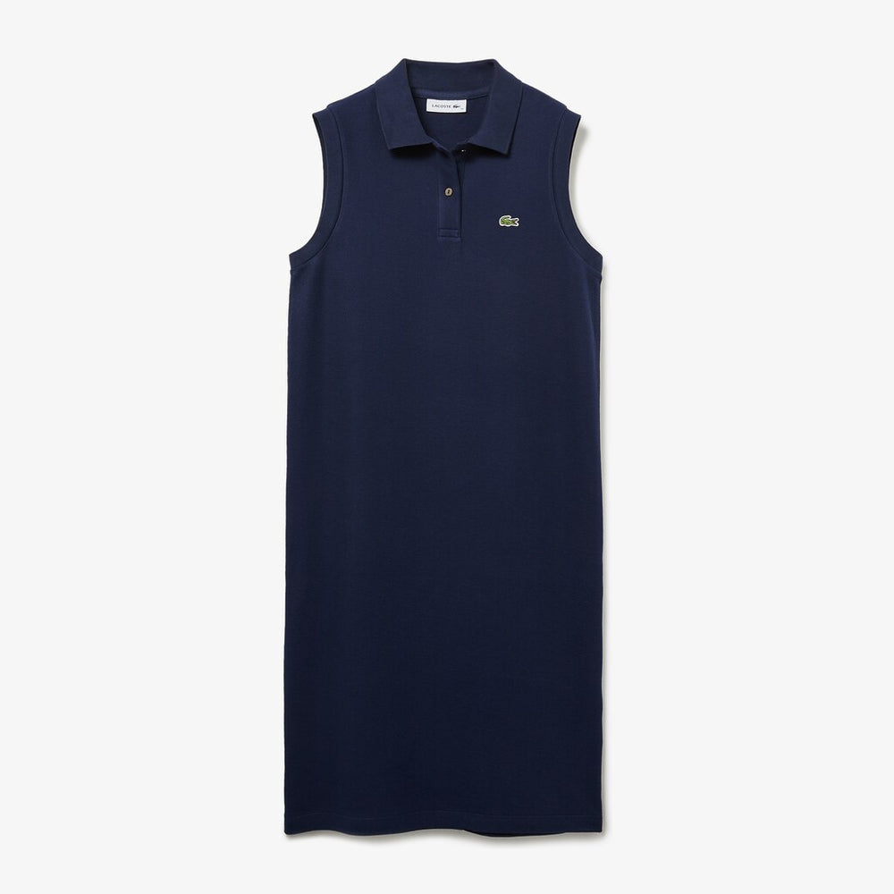 Womens Wo  Cotton Piqué Polo Dress | Lacoste Navy Blue • 166