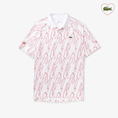 Mens   SPORT French Open Ultra Lightweight Stretch Polo Shirt | Lacoste White / Red • N7J