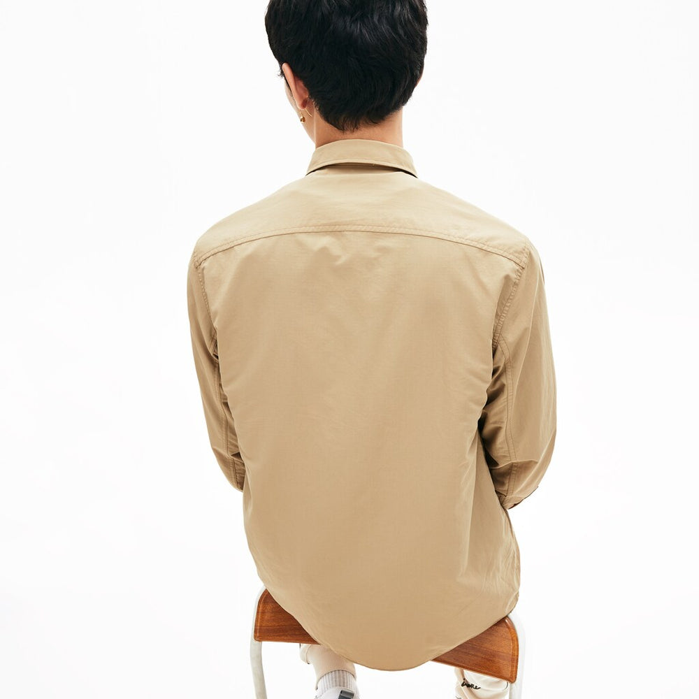 Mens   LIVE Lightweight Cargo Shirt | Lacoste Beige • 02S