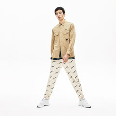 Mens   LIVE Lightweight Cargo Shirt | Lacoste Beige • 02S