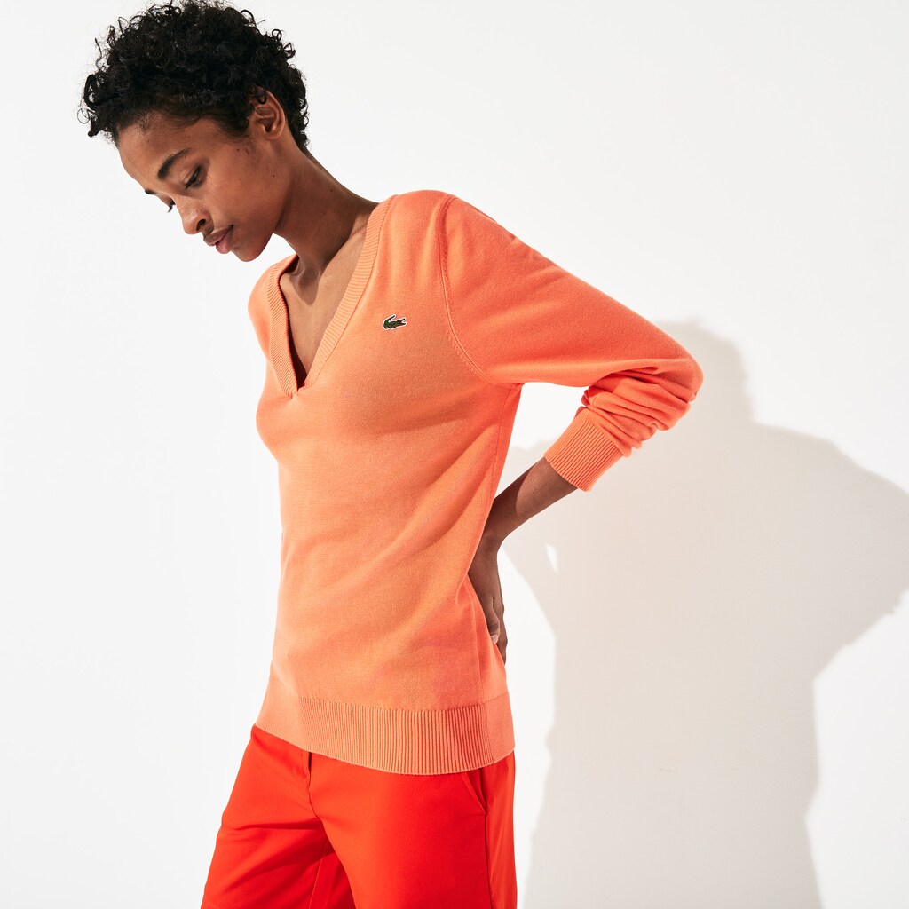 Womens Wo  SPORT V-neck Sweater | Lacoste Orange • Z6B