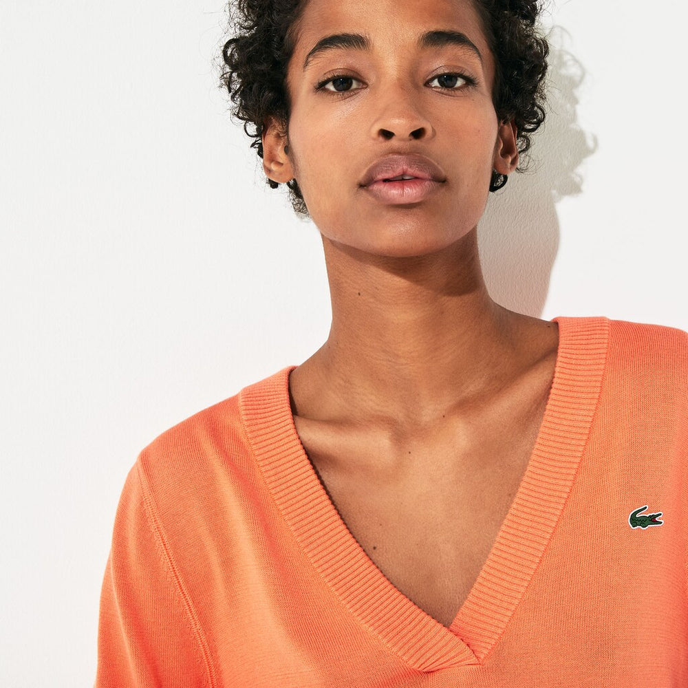 Womens Wo  SPORT V-neck Sweater | Lacoste Orange • Z6B