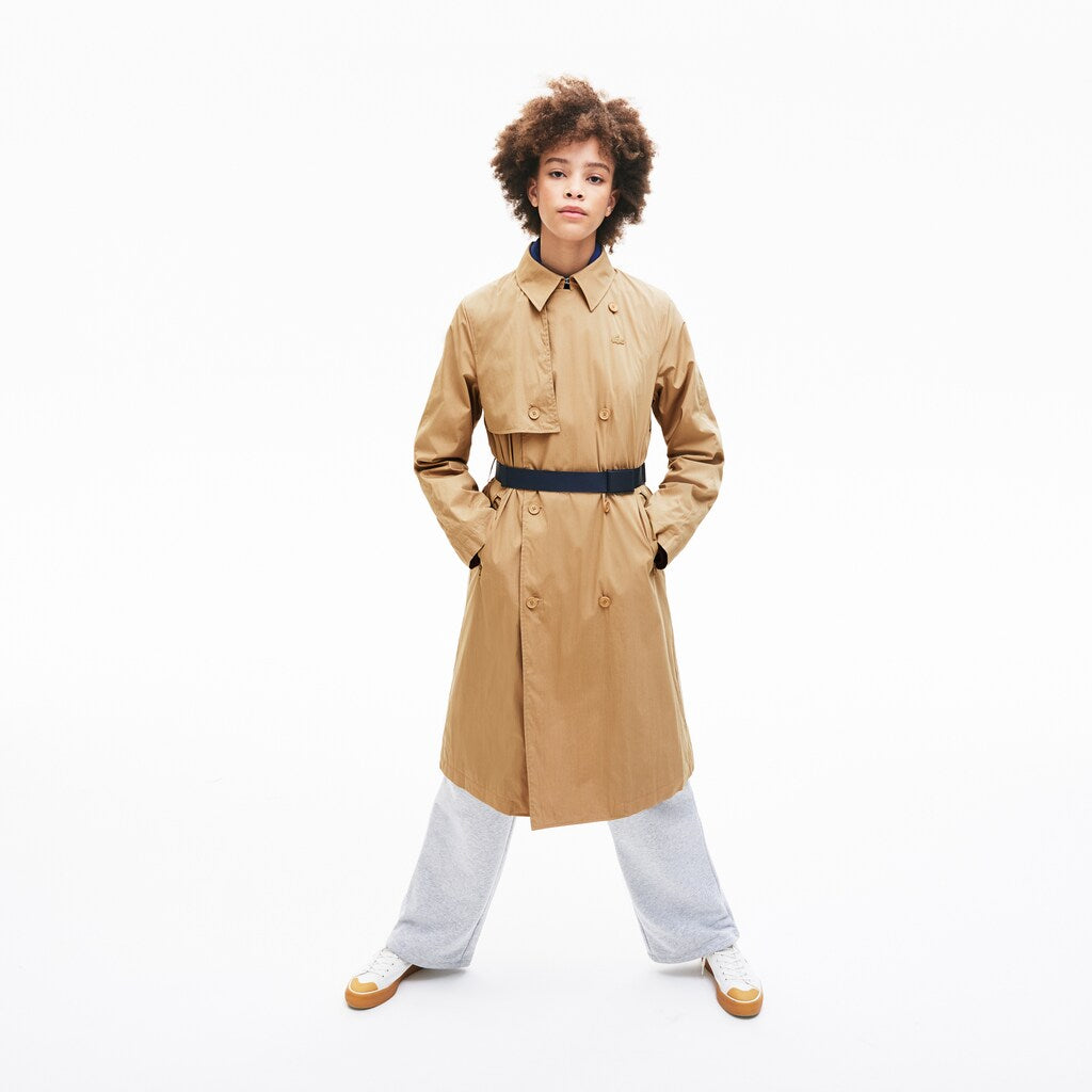 Womens Wo  Contrast Belt Trench Coat | Lacoste Beige • 02S