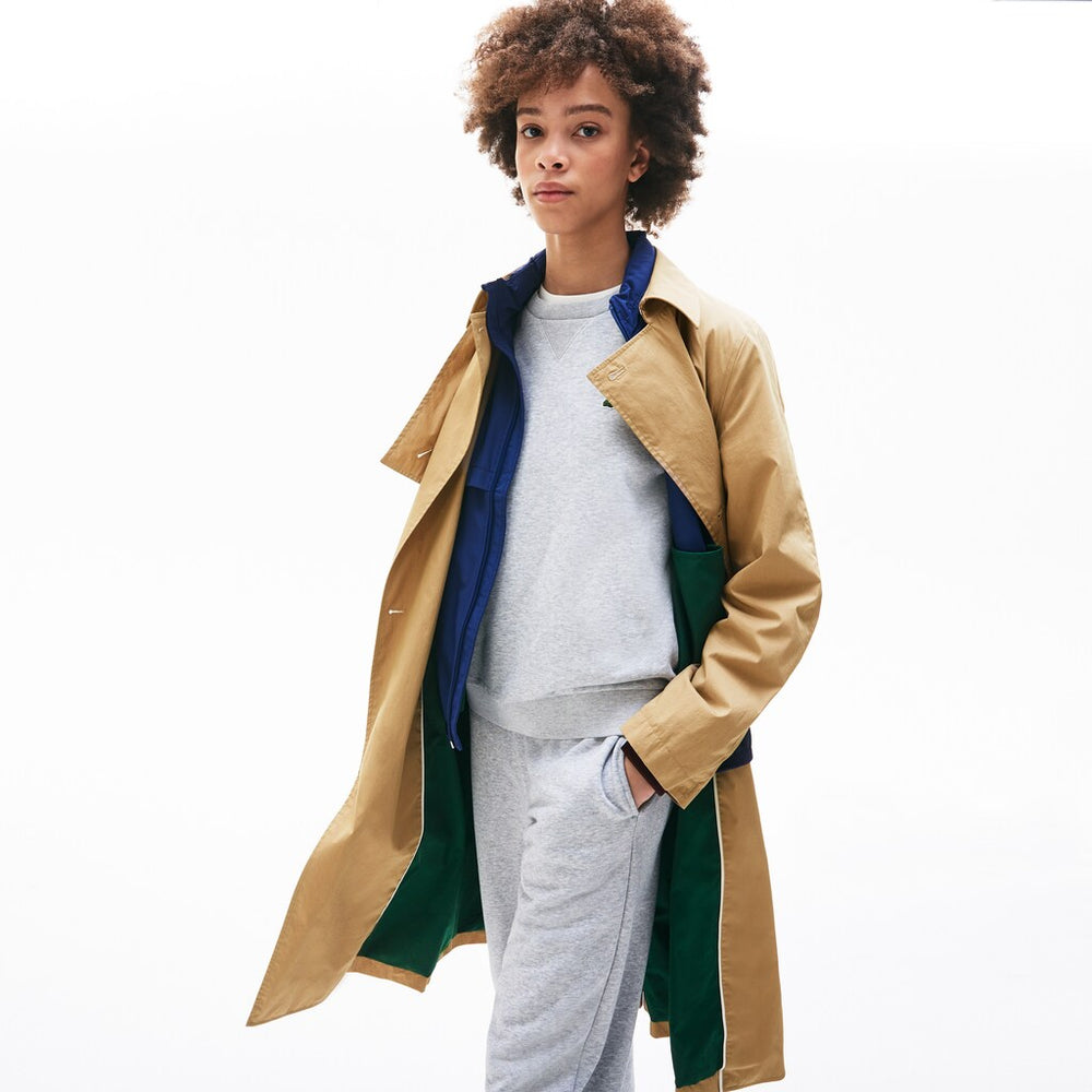 Womens Wo  Contrast Belt Trench Coat | Lacoste Beige • 02S