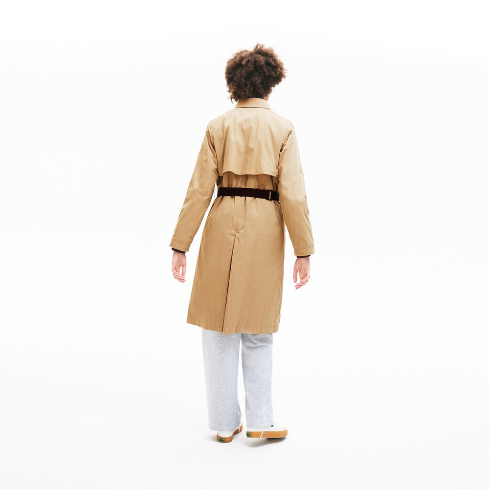 Womens Wo  Contrast Belt Trench Coat | Lacoste Beige • 02S
