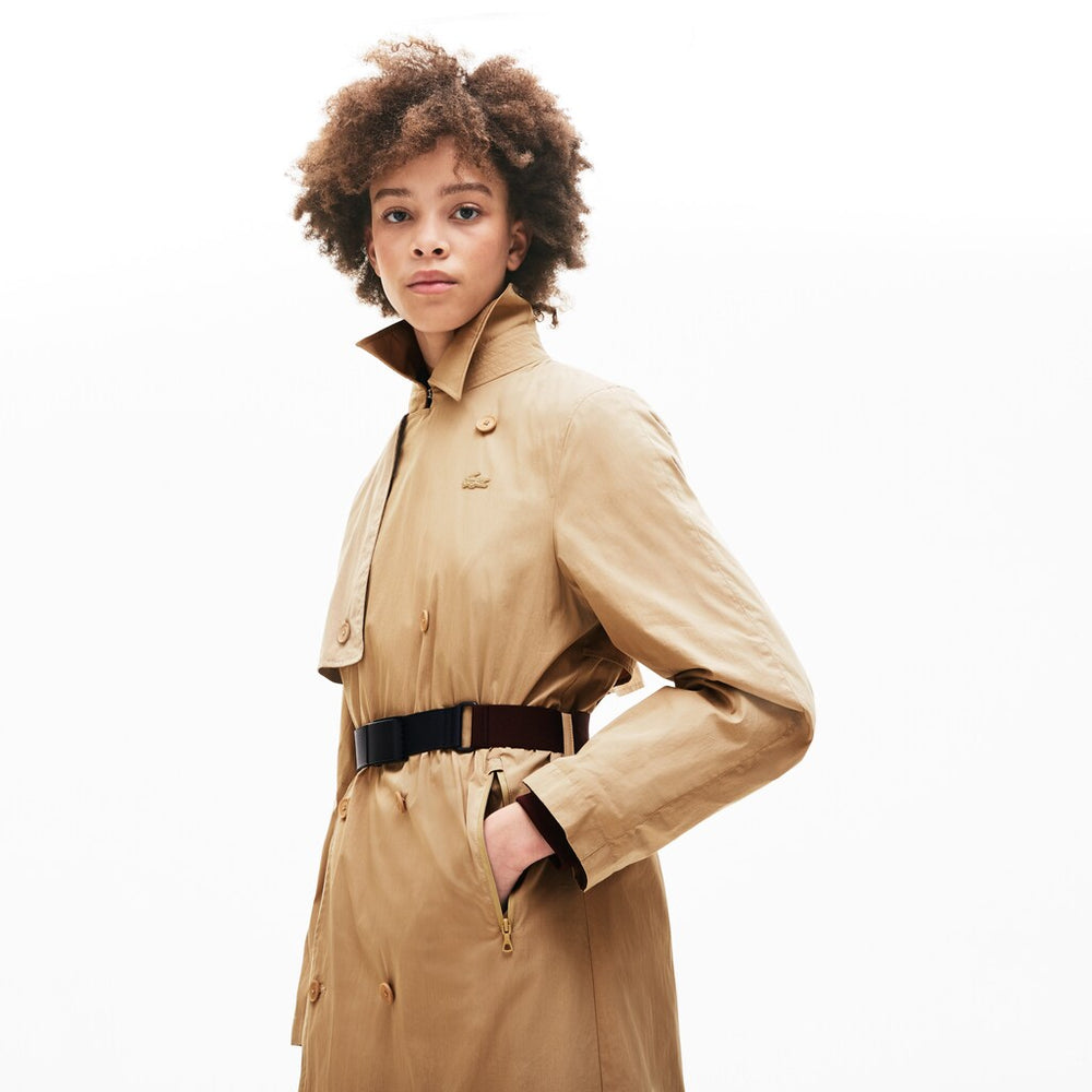 Womens Wo  Contrast Belt Trench Coat | Lacoste Beige • 02S