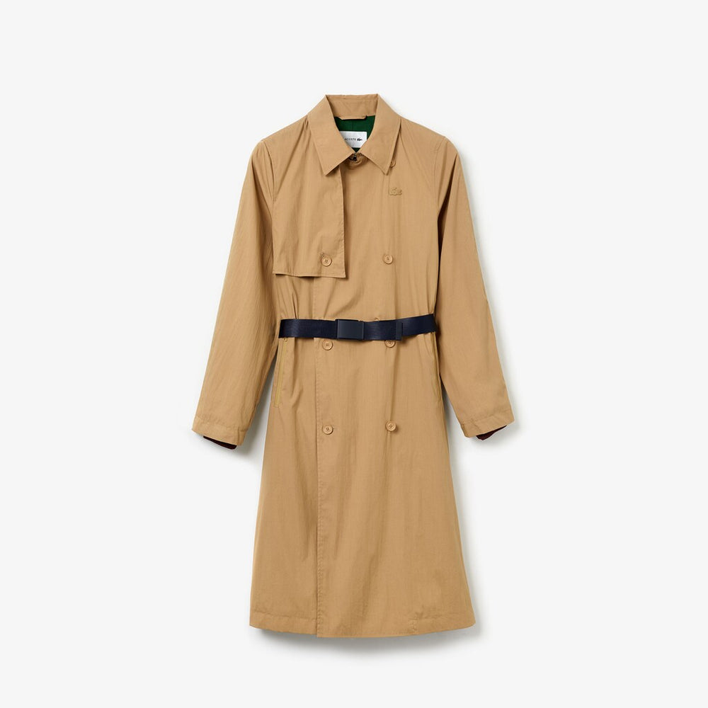 Womens Wo  Contrast Belt Trench Coat | Lacoste Beige • 02S