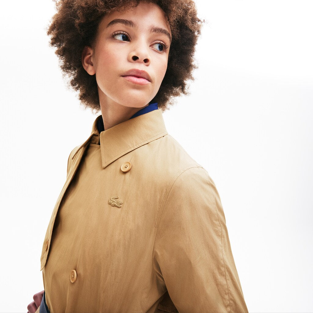 Womens Wo  Contrast Belt Trench Coat | Lacoste Beige • 02S