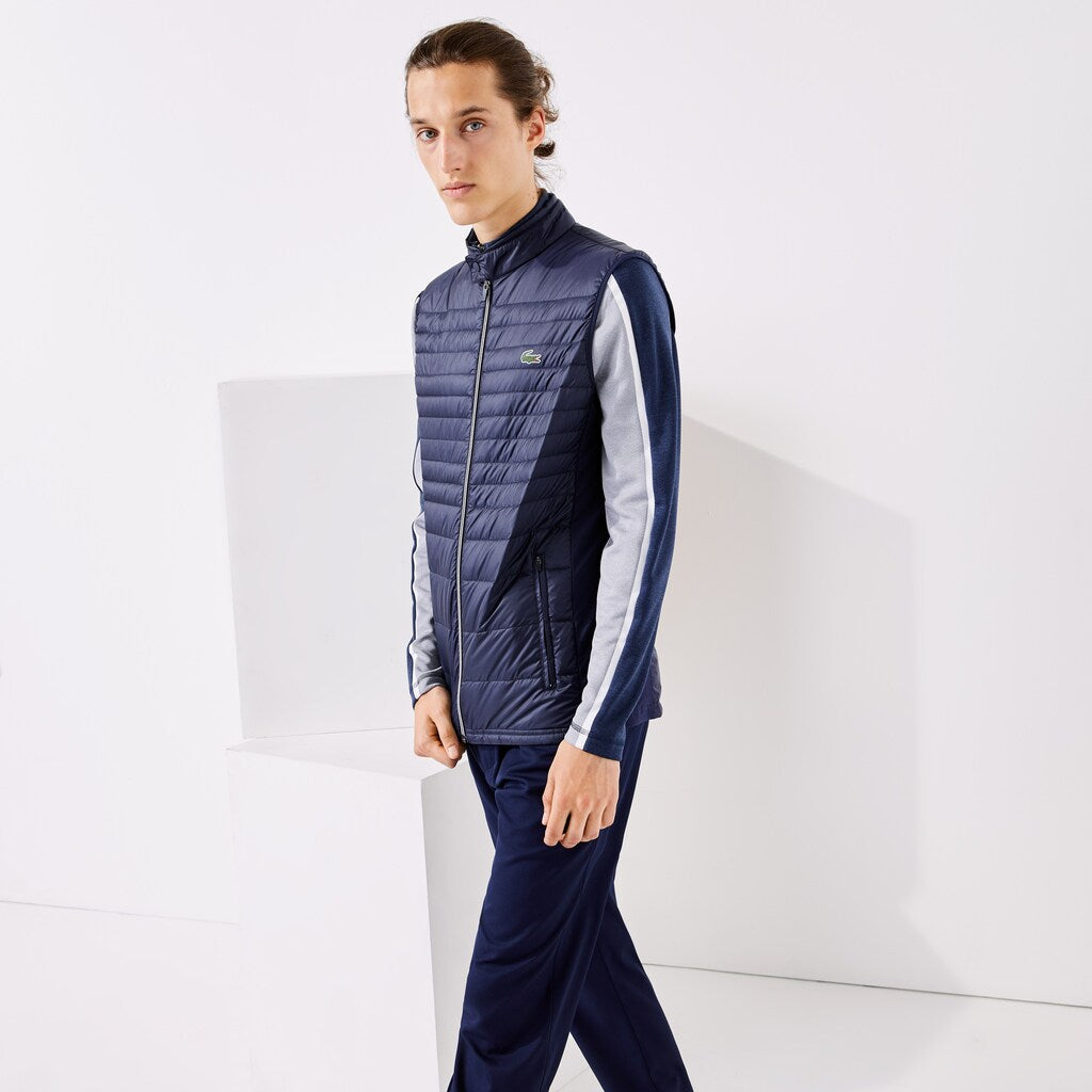 Mens   SPORT Lightweight Water-Resistant Quilted Vest | Lacoste Navy Blue • 5Fs