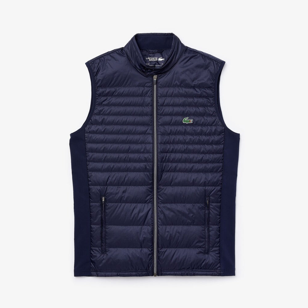 Mens   SPORT Lightweight Water-Resistant Quilted Vest | Lacoste Navy Blue • 5Fs