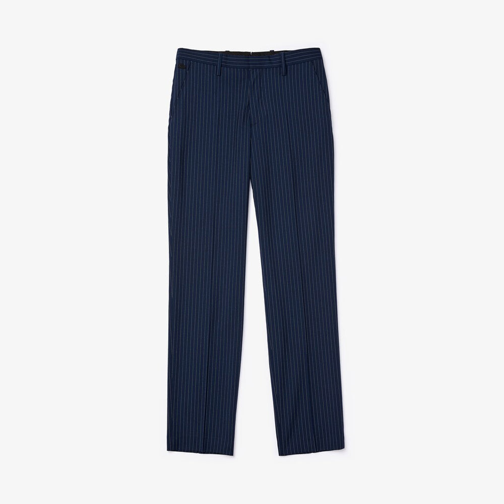 Mens   LIVE Fine Pinstriped Wool Suit Pants | Lacoste Blue / White • As3