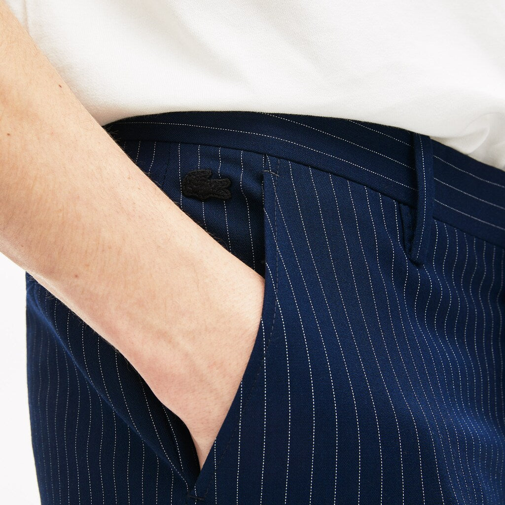 Mens   LIVE Fine Pinstriped Wool Suit Pants | Lacoste Blue / White • As3