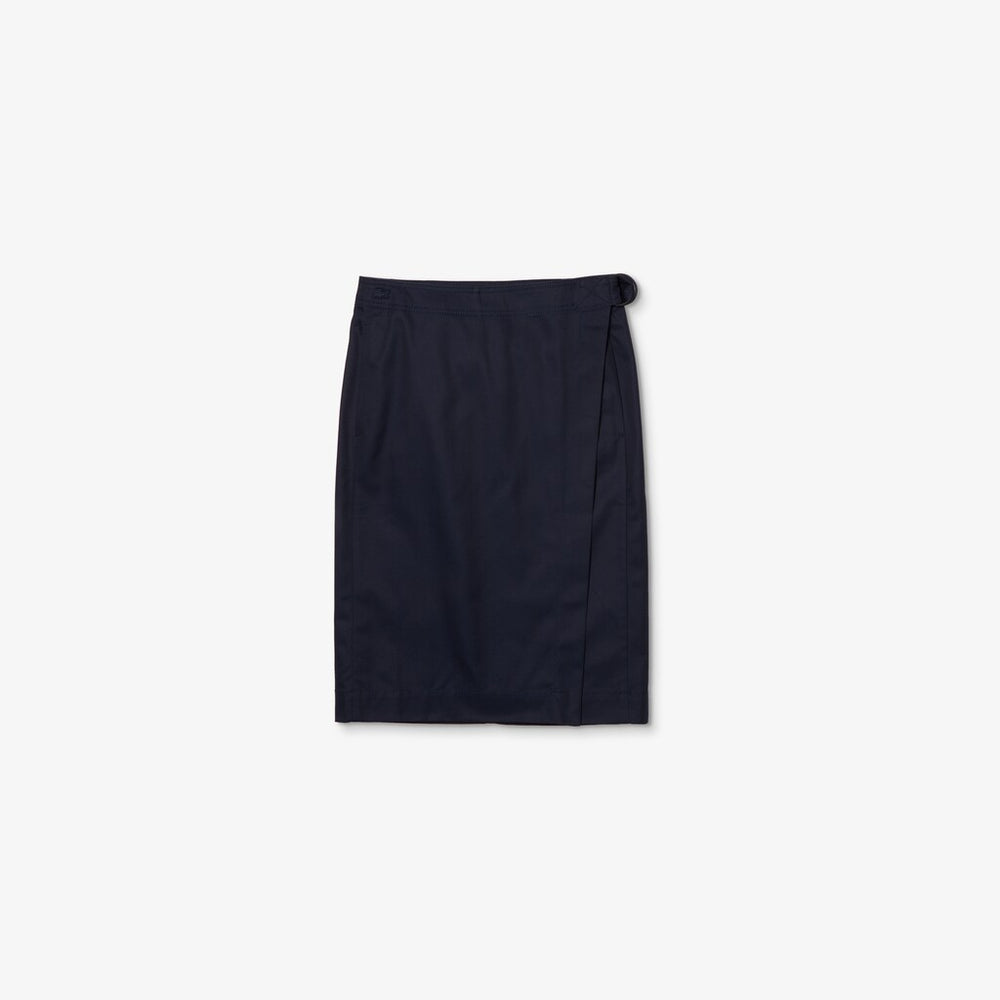 Womens Wo  Premium Cotton Canvas Wrapped Skirt | Lacoste Navy Blue • 166