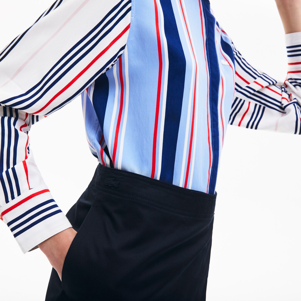 Womens Wo  Premium Cotton Canvas Wrapped Skirt | Lacoste Navy Blue • 166