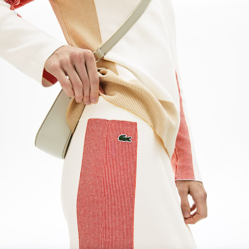 Womens Wo  Colorblock Pencil Skirt | Lacoste White / Light Brown / Red • R4L