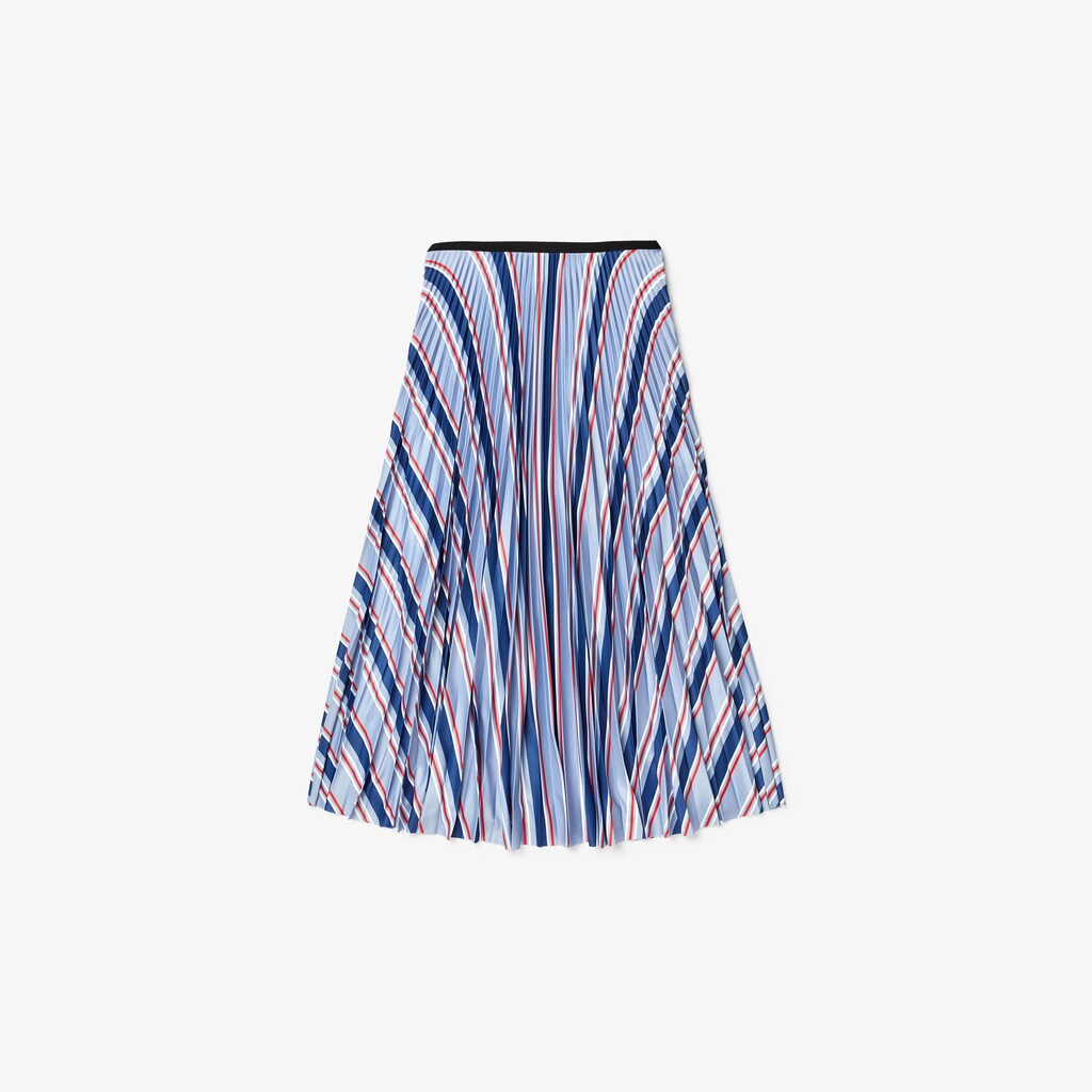 Womens Wo  MultiColor Striped Pleated Skirt | Lacoste Purple / Navy Blue / White / Red • R4J