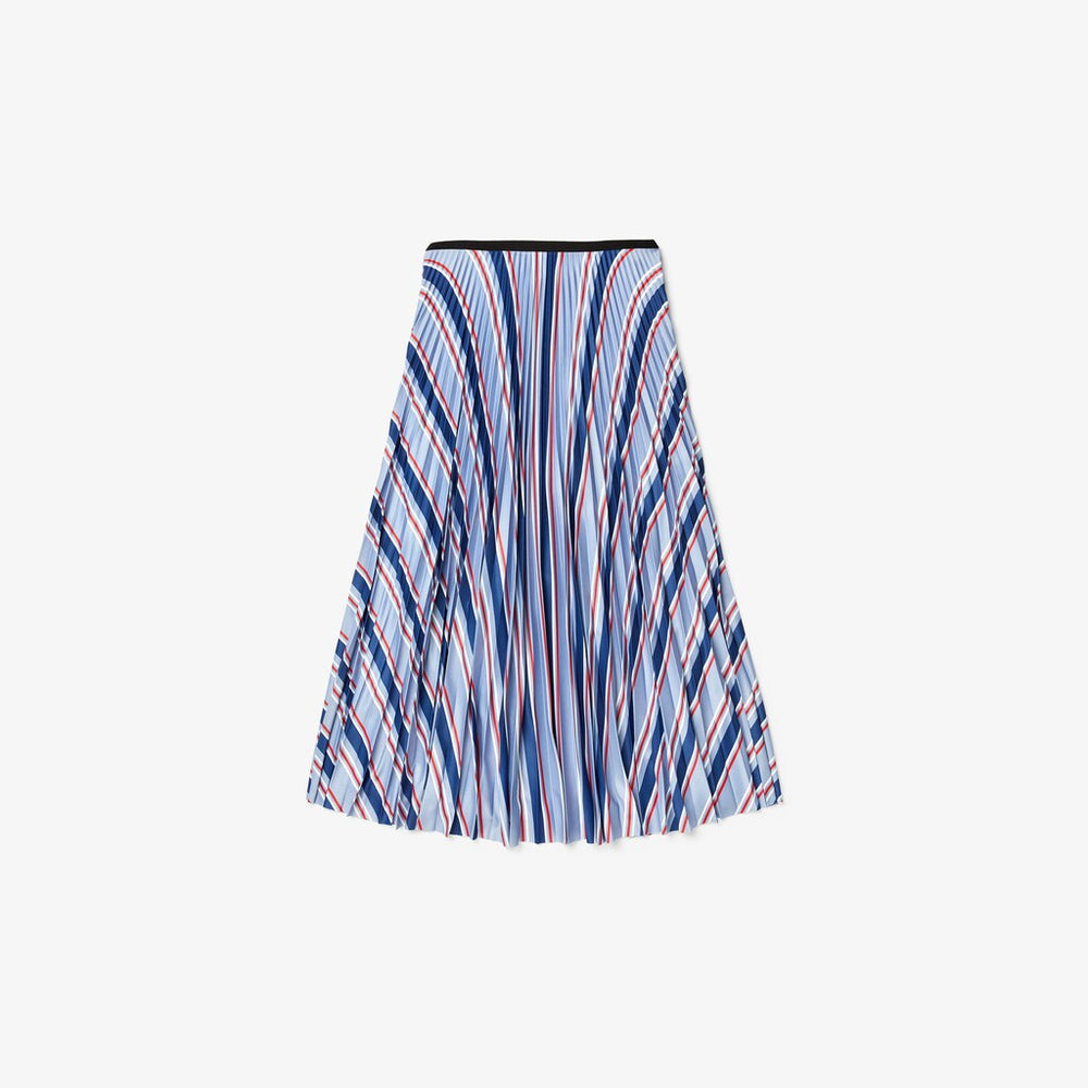 Womens Wo  MultiColor Striped Pleated Skirt | Lacoste Purple / Navy Blue / White / Red • R4J